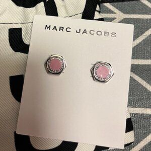 NEW Marc Jabobs Stud Silver/Pink Earrings w/ Dustbag